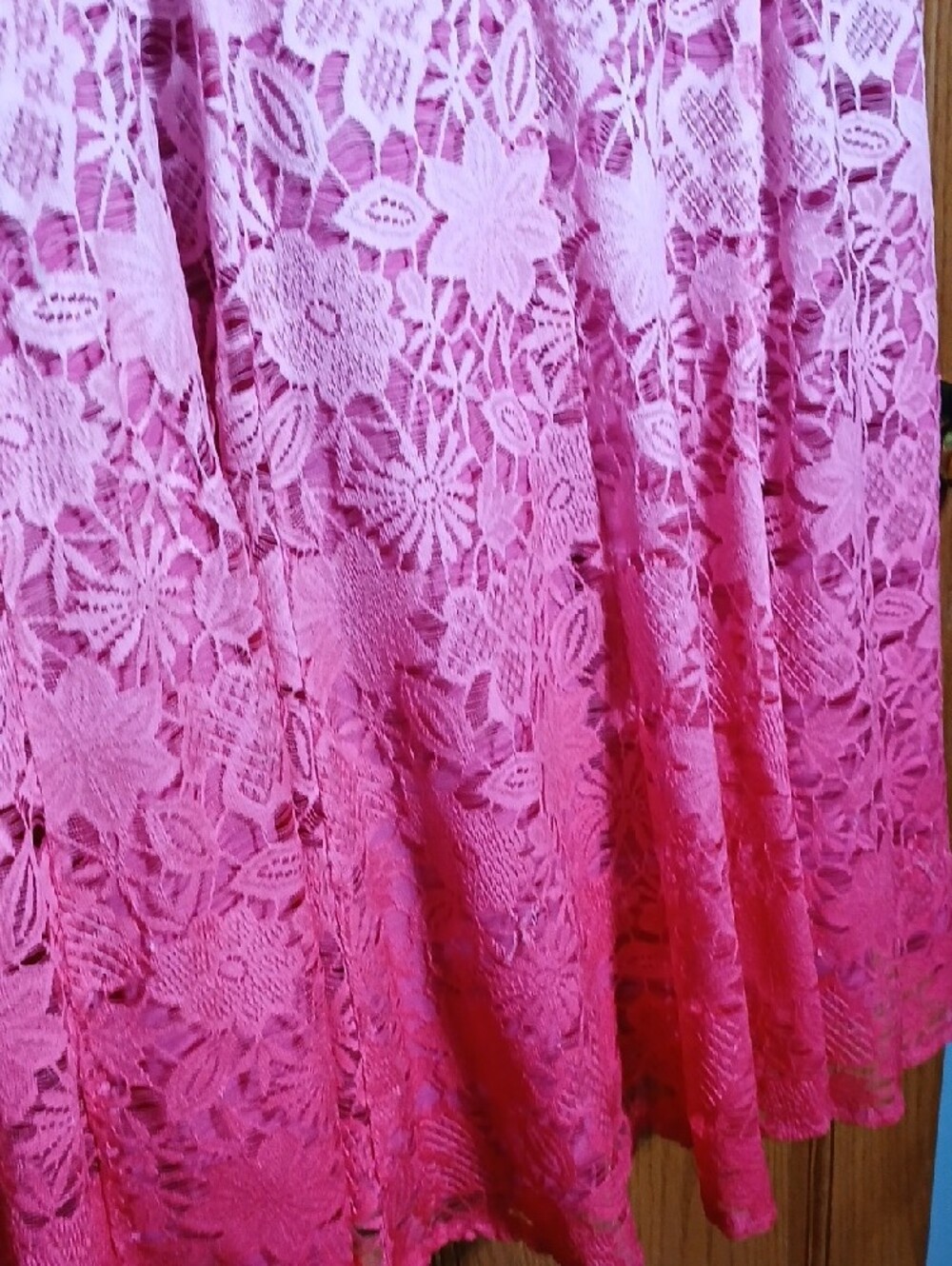 New York & Company Ombre Pink Lace-Trim Dress - Picture 6 of 9